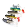 Online wholesale 8.5cm/14g 3D eyes T tail lead soft plastic fish sinker fishing tackle jigging squid fishing