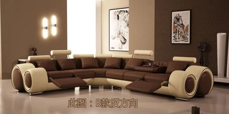 Conjunto de sofá moderno sofá de couro sofá de móveis de