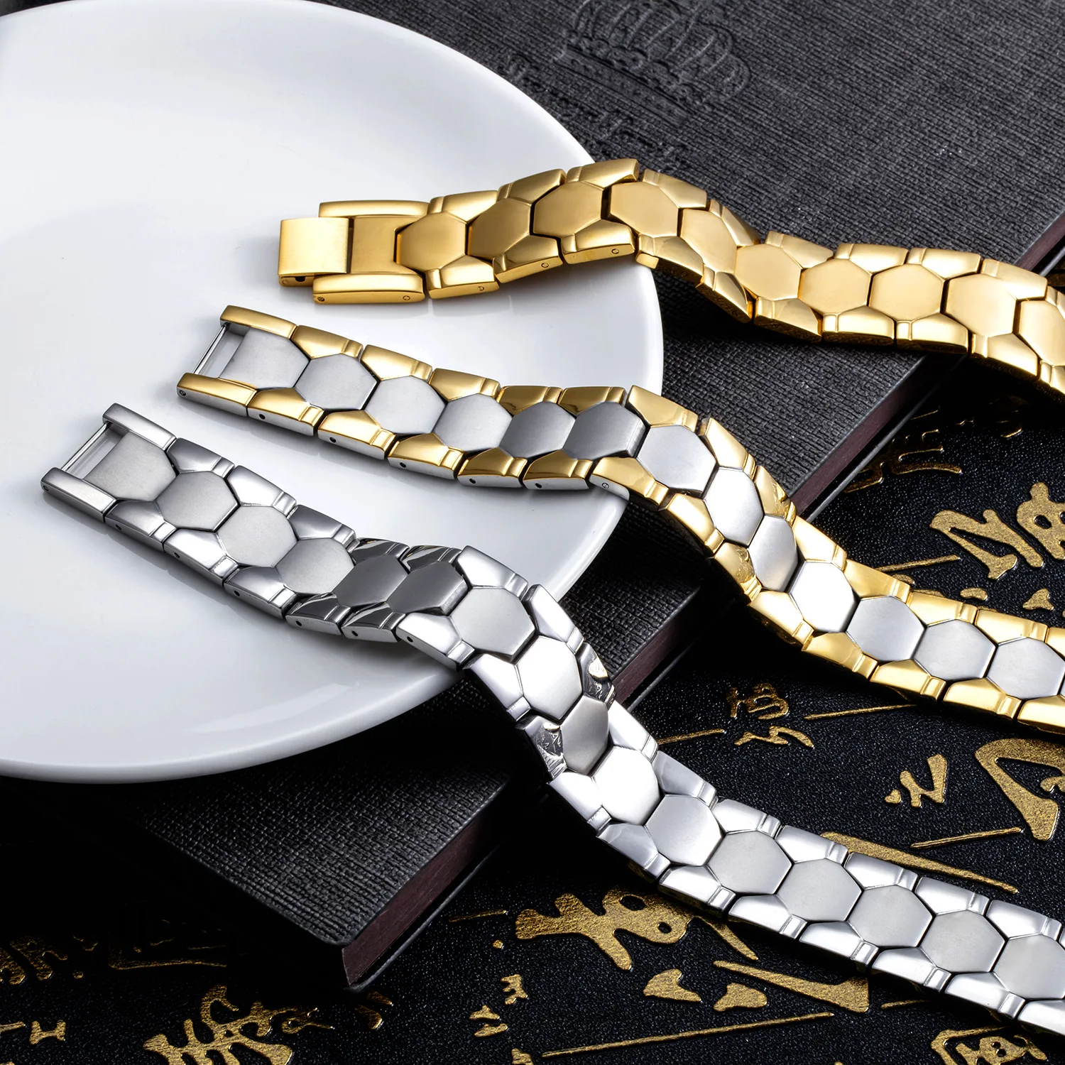 Fashion Health Titanium Germanium Neodymium Bracelet men Buy