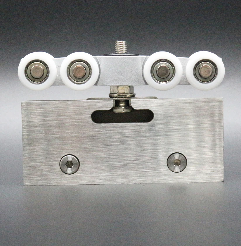 stainless steel sliding square glass fitting door roll hanging