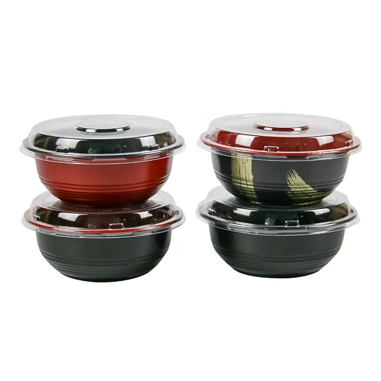 

Easy Green Japanese Packaging Round Disposable Soup Salad Food Container Plastic Microwave Safe PP Bowl Box With Lid