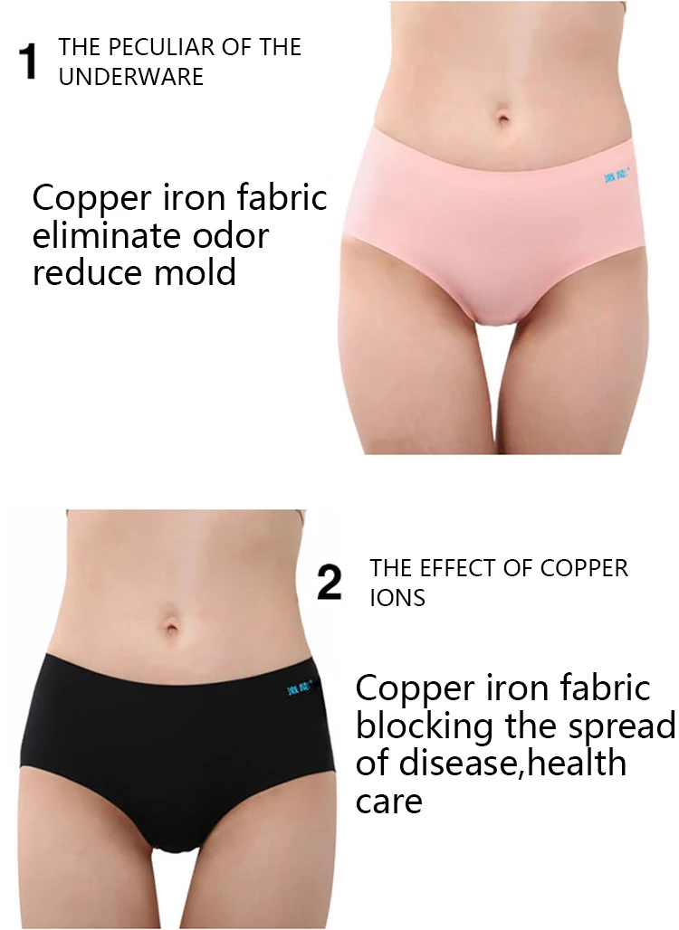 Copper antibacterial bamboo underwear woman panties