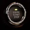 Bling Car Decor Crystal Car Bling Ring Emblem Sticker, Bling Car Accessories For Auto Start Engine Ignition Button Key