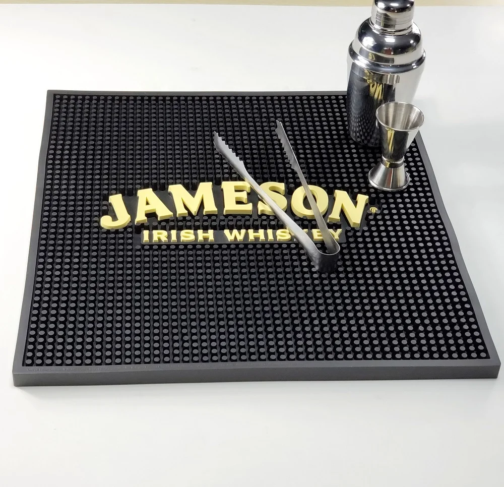 

Customized Privatel Label Whiskey Bar Runner Drip Non-Slip Silicone Mat, Customized color