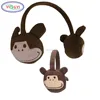 F347 Kids Cute Monkey Face Knitted Earmuffs Adjustable Winter Kids Animal Earmuffs