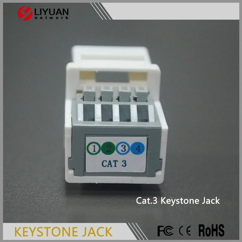 LY-KJ3-20 Cat3 connection jack networking 6P4C RJ45 Keystone Jack