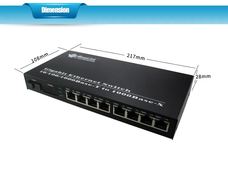 1 Fiber Port+8 Rj45 Ports 1000mbps Single Mode Single Fiber