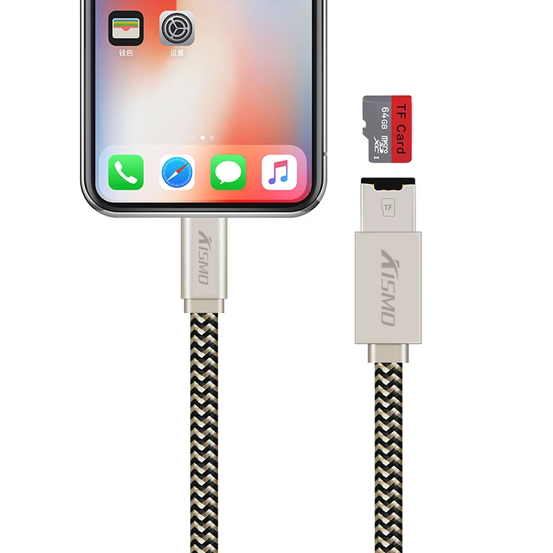 

Kisomo 2 in 1 SD TF Smart Card Reader USB Charging Cable OTG Card Reader Cable for iPhone X 8 7 6 Plus 5S ipad Mini Air Pro, N/a