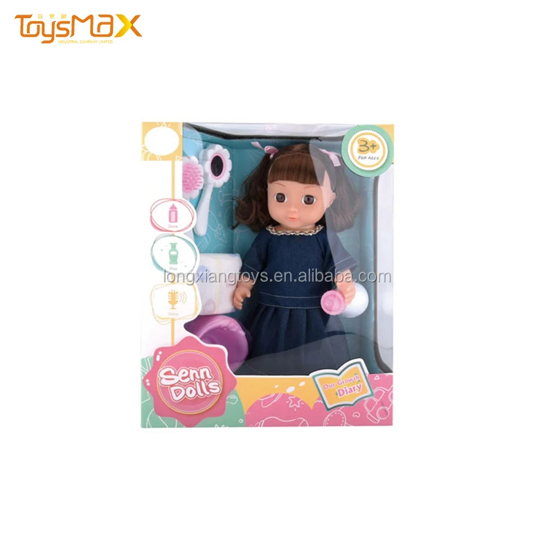 Girl Pretend Toys 14 Inch Realistic Baby  Doll Reborn Silicon  Vinyl Toy With Comb Mirror  Diaper Series