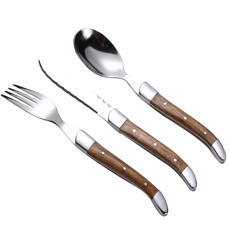 

High quality cutlery set stainless steel dinner set tableware fork knife and spoon set, Silver