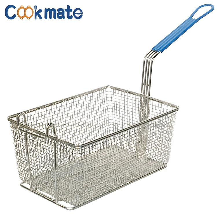 

Kitchen stainless steel fry basket deep fryer chesapeake bed bath and beyond comfortable holding handle, Silver