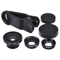 

3 in1 mobile Phone Camera Lens Kit Wide Angle Fish Eye Macro Lens With Clip For cellphone