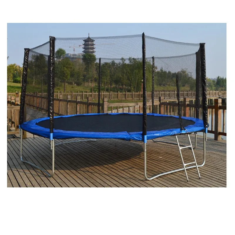 
16FT CE Outdoor Biggest Home Gym Sport trampoline with safety net ladder 