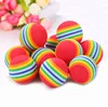 Pet Popular Lovely Rainbow Ball Dog Cat Toys 35mm/42mm/63mm Golf Practice Balls Super Q