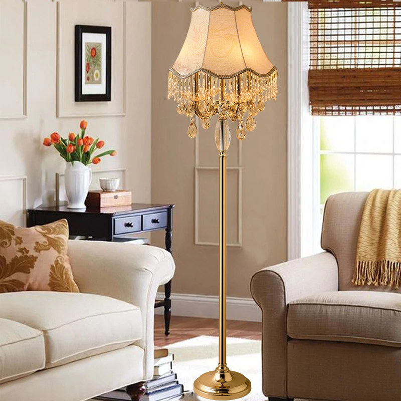 Contemporary Luxury Modern Light colorful crystal pendant copper gold floor lamp