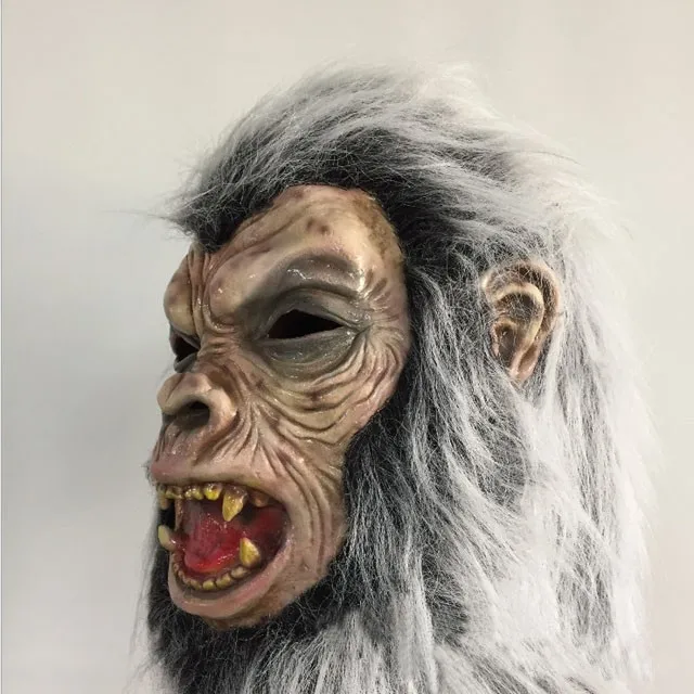 Deluxe Rubber Gorilla Mask Zoo Animal Fur Latex Monkey Ape Overhead Costume BN 