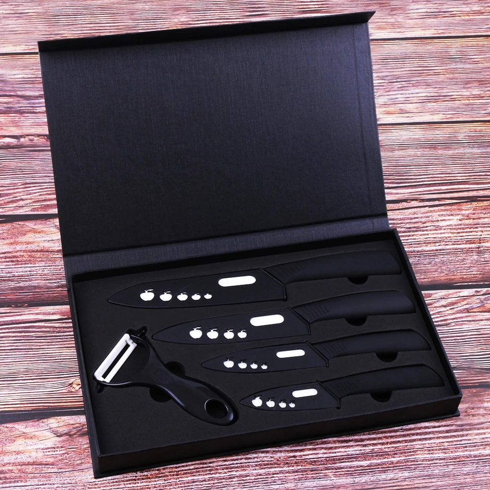 

high quality amazon hot sell 3 + 4 + 5 + 6inch ceramic knife set 5pcs kitchen knife set in eva gift box, Customer request