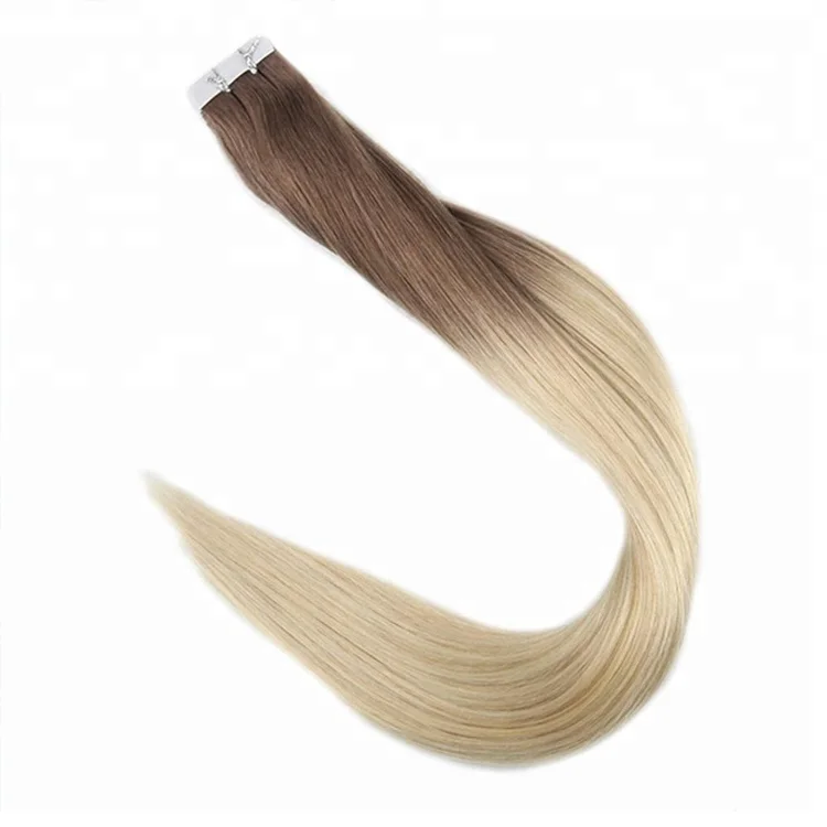 

Top quality cheap price tape in virgin remy ombre indian human hair extensions, In stock color: 1,1b,2,4,6,8,18,27,613,60. other colors can customize