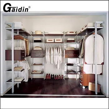 Custom Aluminum Shelving Walk In Wardrobe Hanging Closet Organizer