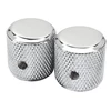 Nickle Plated Flat Top Knurled Guitar Knob with Set Screw