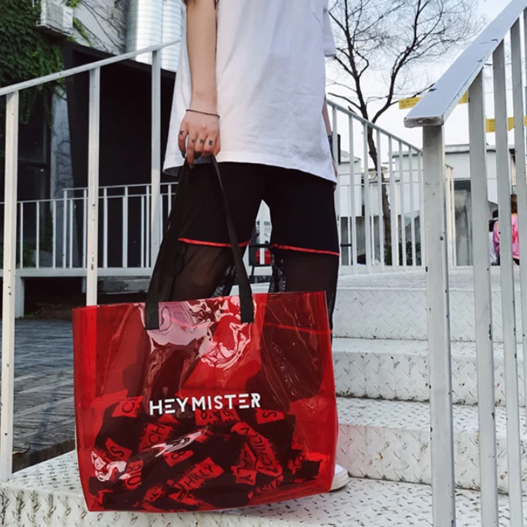 

Osgoodway2 New Arrival Portable Women Bags Big Single-Shoulder Transparent pvc Jelly Bag Handbags, 6 color options