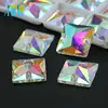 XULIN Jewelry Wholesale Alibaba R3240 Crystal Clear AB Squares Flat Back Sew On Rhinestone with two holes for dress and clothing