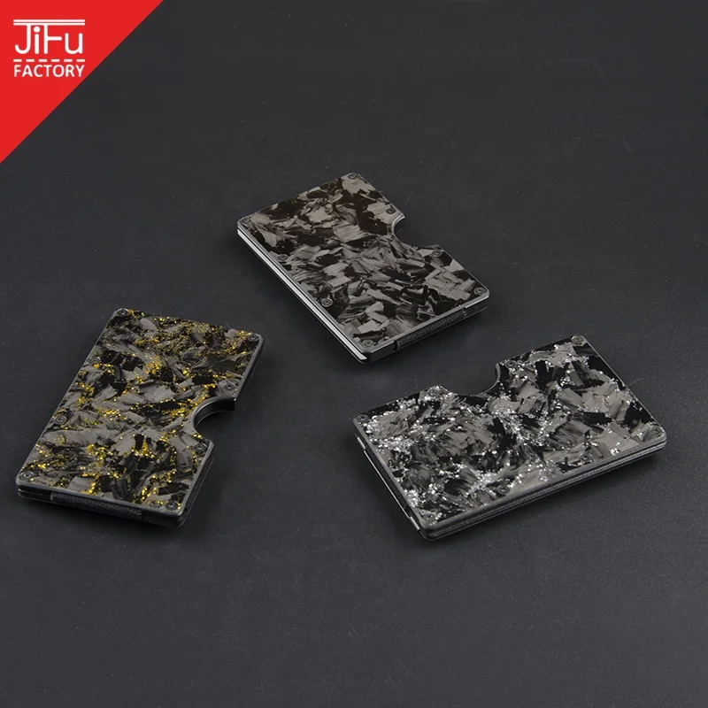 

Carbon fiber Products Minimalist Carbon Fiber Money Clip RFID credit card wallet Forged Carbon Fiber Wallet Credit Card Holder