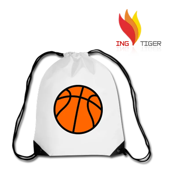 2017 Ing Tiger Eco Friendly Customized Logo Branded Promotional Cheap 210T Nylon Drawstring Basketball bag men sport