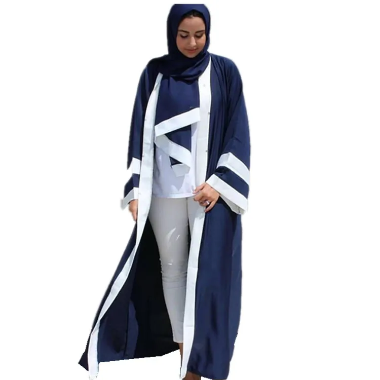 

4 colors latest abaya designs white fringe abaya islamic clothing with scarf, Navy,pink,black,khaki