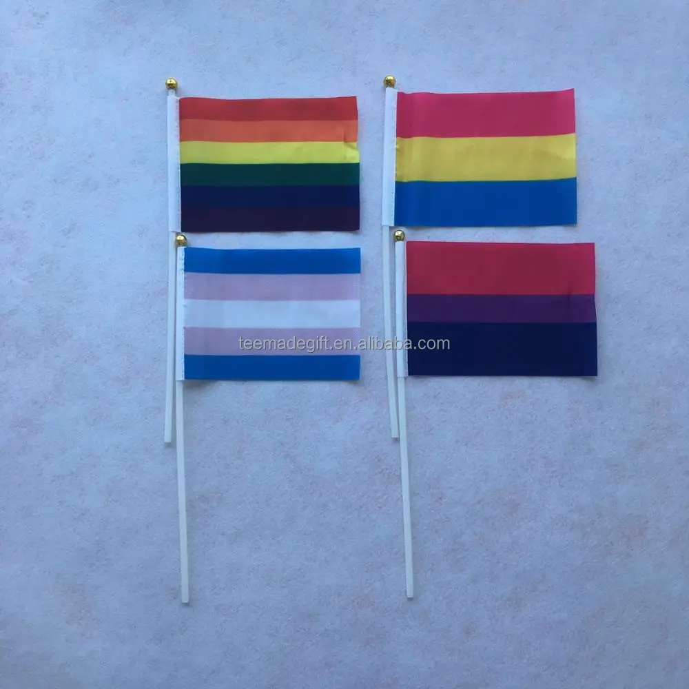 
Customized Polyester Rainbow Gay Pride Hand Flag LGBT Flag 