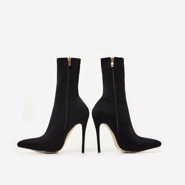 ladies black pointed ankle boots