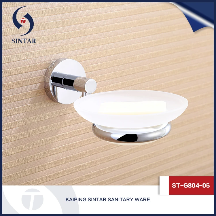 
Modern hot sale polished plated brass frosted glass soap dish <img data-src=