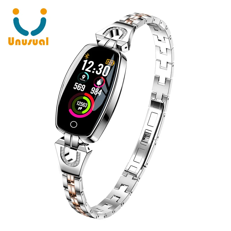 

H8 Lady Smart bracelet 2019 Latest Elegant Women Wrist Watch IP67 waterproof Heart Rate Smart wristband, Black;gold;silver