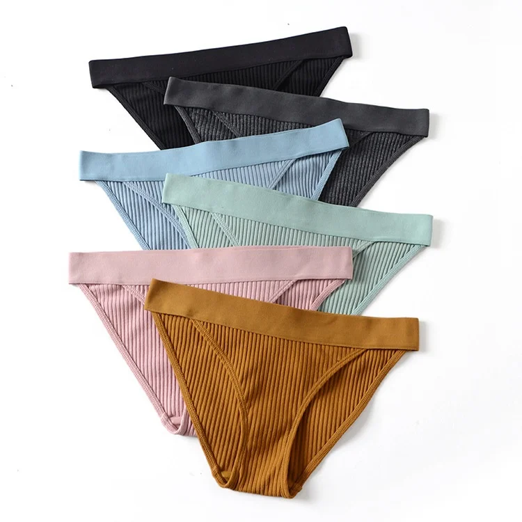 

2021 Hot Sale High Quality Women Multi Colors Low Waist Sexy Bikini Cotton Briefs Panties, 6 colors