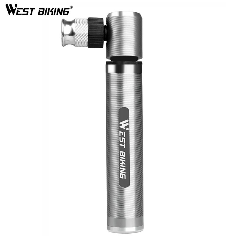 

WESTBIKING 89G Portable Mini Bike Pump 160 PSI High Pressure Cycling Hand Air Pump Ball Tire Inflator MTB Mini Bicycle Hand Pump, Silver