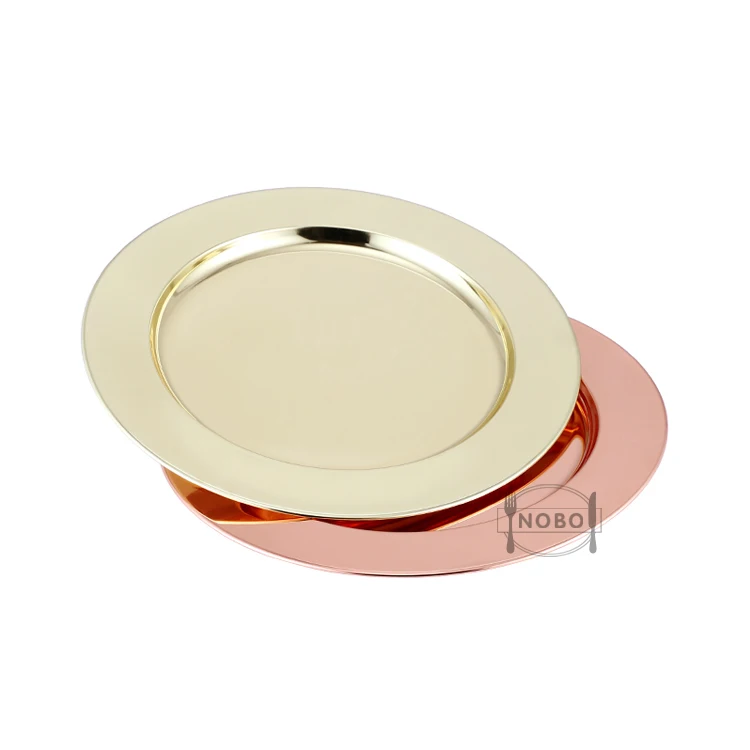 Stainless Steel Standard Dinner Plate Size Cheap Gold Charger Plates