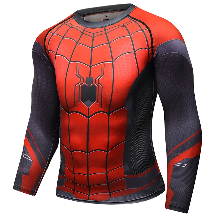 

Spider man costume adult mens sportswear clothing long sleeve sport t shirt