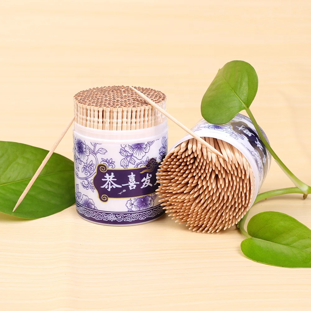 

2018 Hot Sale High Quality Plastic Holder Tooth Pick, Natural wood