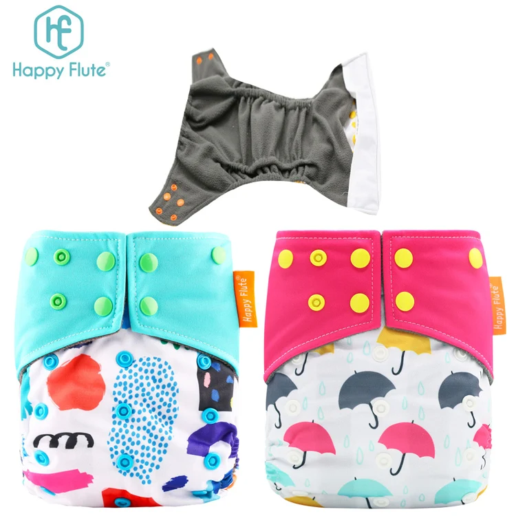 

Happyflute Washable Printed Cotton Nappies Baby Cloth Pocket Diapers, Choose