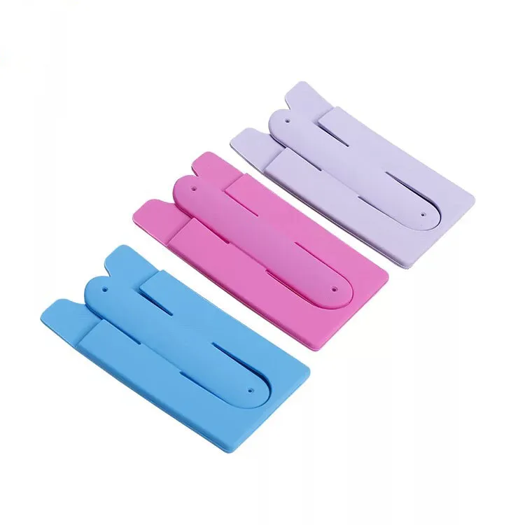 

Design Smart Wallet Silicone Phone Card Holder With Diy Logo Stand