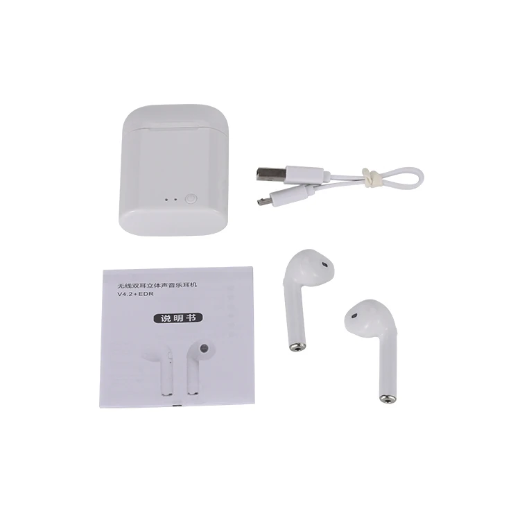 

Wholesale TWS i7 mini dual earbuds wireless BT headset headphones with wireless microphone, White