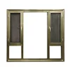 double glass aluminum casement window black swing window with mesh