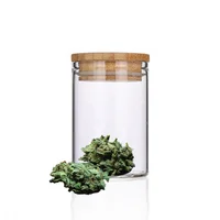 

Handmade glass herb container glass spice storage jar