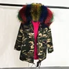Hot Sale Women Winter real Fur Lining Jacket Fashion Style Fox Fur Collar Parka