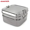 Reusable Eco Bento Lunch Box 1000ml Leakproof Kids School Lunch Food Containers Stainless Steel Buckle Hook Silicone Seal Ring