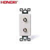 Duplex F Type Coaxial Adapter Wall Jack Female to Female Molded-in Voice and Audio Video
