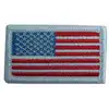AMERICAN FLAG w/WHITE BORDER-Iron On Embroidered Applique Patch/Patriotic USA