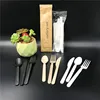2019 eco friendly 7 inch take away knife fork spoon set 100% biodegradable compostable disposable cpla cutlery for buffet