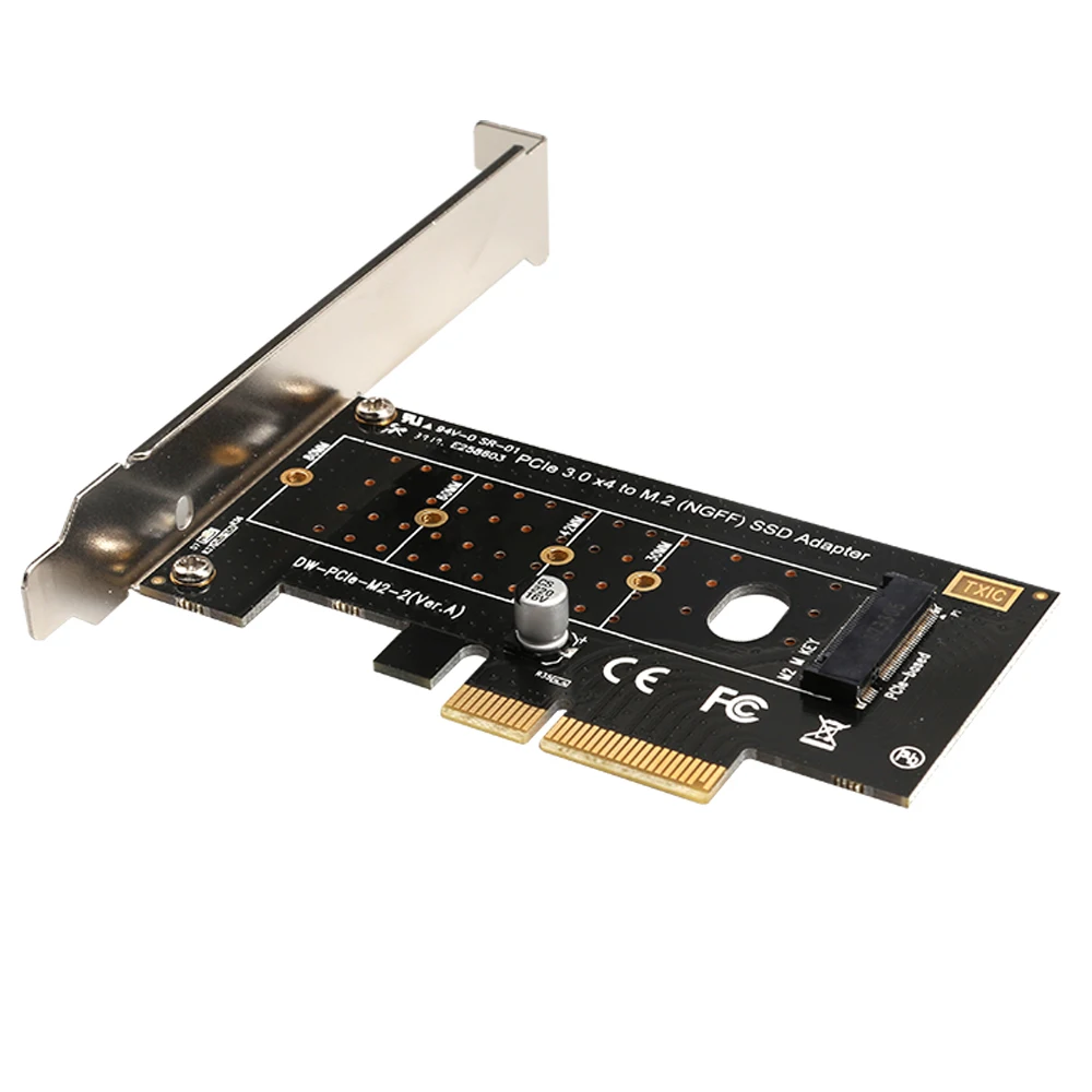 NVME SSD M2 PCIE Adapter PCIE to M2 Adapter M.2 NVME SSD to PCI Express X4 Card Riser Adapter M Key for 2230-2280 M2 SSD