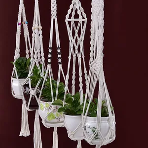 Image of cotton decorative plant hangers Fashion design Macrame